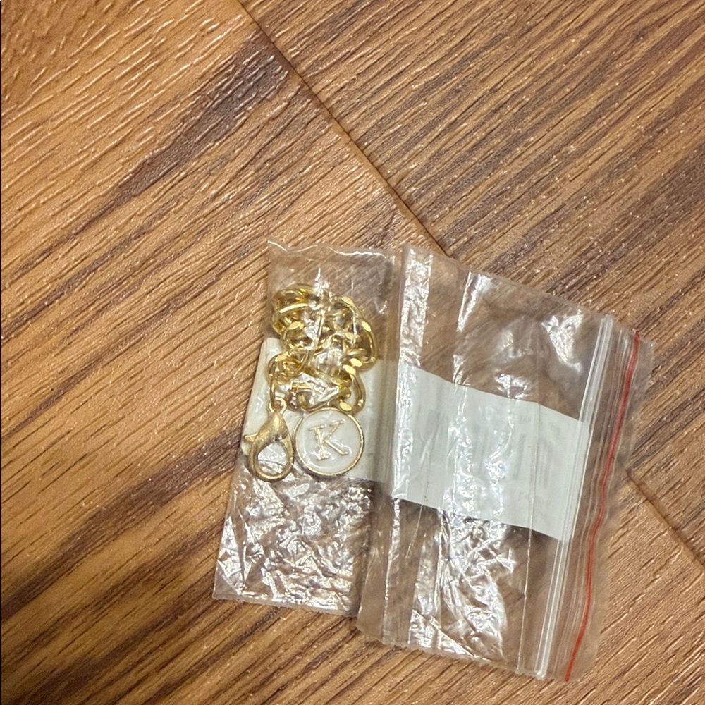 Gold Keychain with Initial Charm